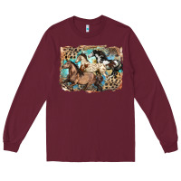 Burgundy 3 western horses running free Long Sleeve Tee - LillyAllenDesigns