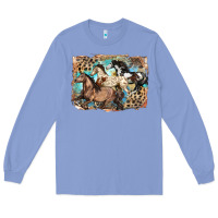 Colony Blue 3 western horses running free Long Sleeve Tee - LillyAllenDesigns