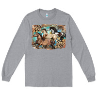 Heather Grey 3 western horses running free Long Sleeve Tee - LillyAllenDesigns