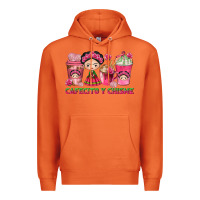 Carrot cafecito y chisme with coffee cups Premium Hoodie - texasbilliewilder