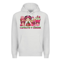 Dove Grey cafecito y chisme with coffee cups Premium Hoodie - texasbilliewilder