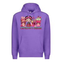 Purple cafecito y chisme with coffee cups Premium Hoodie - texasbilliewilder