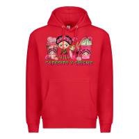 Red cafecito y chisme with coffee cups Premium Hoodie - texasbilliewilder