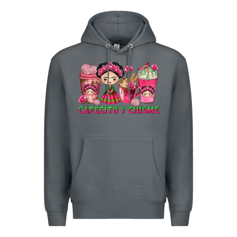 Cafecito Y Chisme With Coffee Cups Premium Hoodie by texasbilliewilder | Teevron
