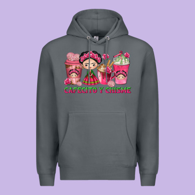 Cafecito Y Chisme With Coffee Cups Premium Hoodie Designed By Texasbilliewilder