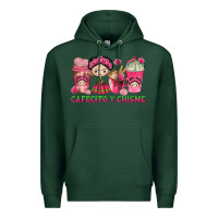 Sports Green cafecito y chisme with coffee cups Premium Hoodie - texasbilliewilder