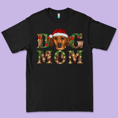 Christmas Dog Mom Dachshund Premium Tee Designed By Ranaportraitstore