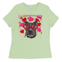 Matcha Valentine's day  pitbull Ladies Tee - RanaPortraitStore