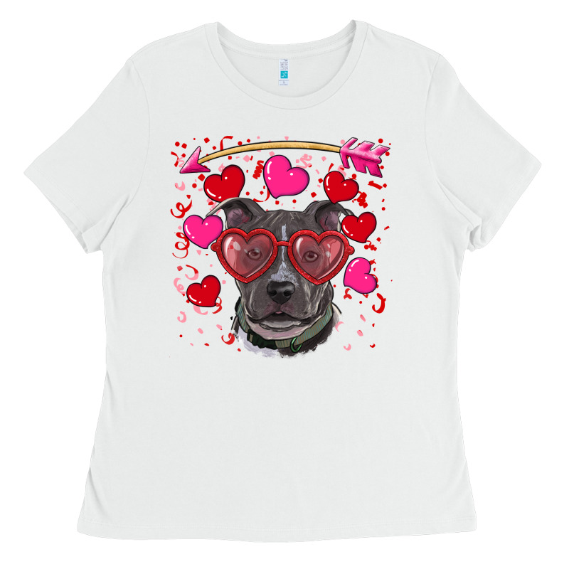 Valentine's Day  Pitbull Ladies Tee by RanaPortraitStore | Teevron