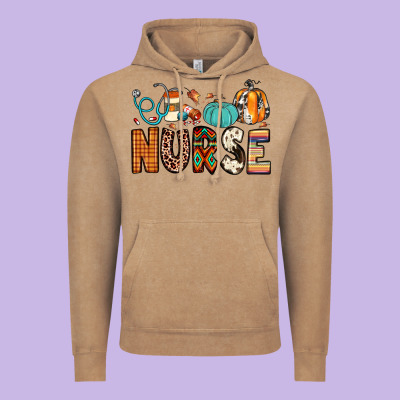 Nurse Fall Vintage Hoodie Designed By Jahusdesignshop
