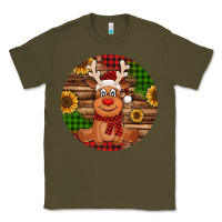 Army Green Cute reindeer Christmas Classic Tee - Jasminsmagicworld