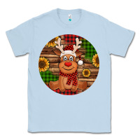 Dusty Blue Cute reindeer Christmas Classic Tee - Jasminsmagicworld