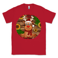 Red Cute reindeer Christmas Classic Tee - Jasminsmagicworld