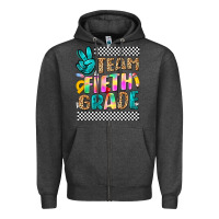 Charcoal Heather team fifth grade Zipper Hoodie - NancyCooperArtShop