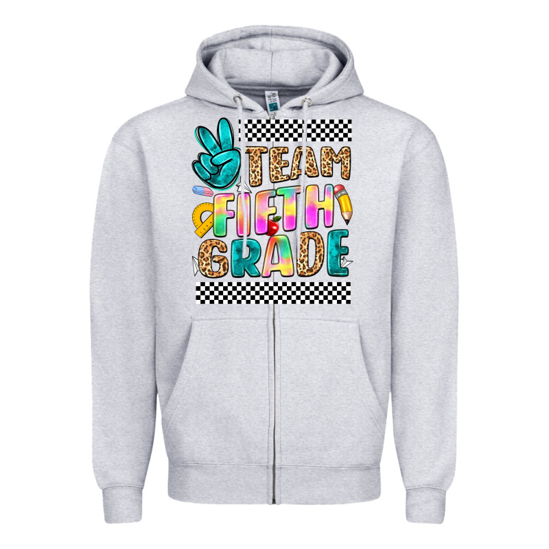 Team Fifth Grade Zipper Hoodie by NancyCooperArtShop | Teevron