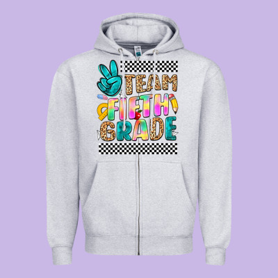 Team Fifth Grade Zipper Hoodie Designed By Nancycooperartshop