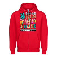 Red team fifth grade Zipper Hoodie - NancyCooperArtShop