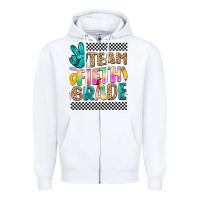 White team fifth grade Zipper Hoodie - NancyCooperArtShop