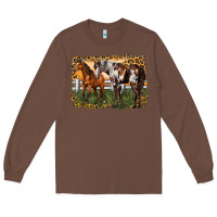 Chestnut 2 horses at the ranch Long Sleeve Tee - LillyAllenDesigns