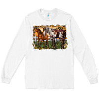 White 2 horses at the ranch Long Sleeve Tee - LillyAllenDesigns