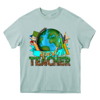 Arona sped teacher with earth globe Heavy Core Tee - texasbilliewilder