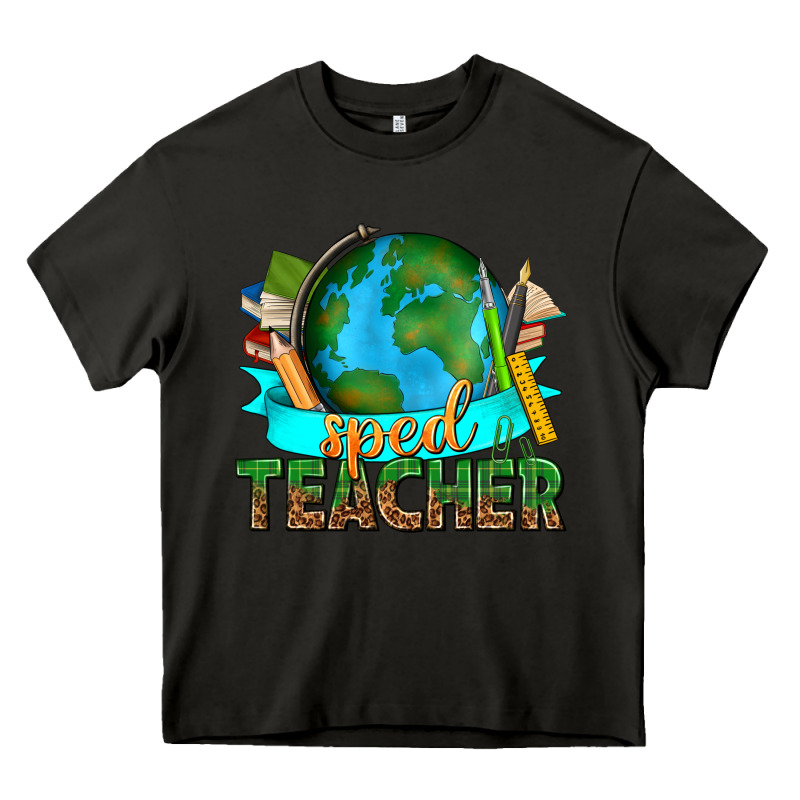 Sped Teacher With Earth Globe Heavy Core Tee by texasbilliewilder | Teevron