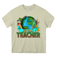 Mossy sped teacher with earth globe Heavy Core Tee - texasbilliewilder