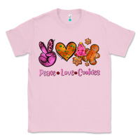 Bubblegum Pink peace love cookies Classic Tee - AdoDesignShop