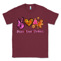 Burgundy peace love cookies Classic Tee - AdoDesignShop