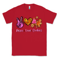 Red peace love cookies Classic Tee - AdoDesignShop