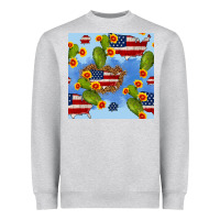 Heather Grey usa map cactus and sunflower seamless pattern Heavyweight Sweatshirt - BundleAndBundleShop