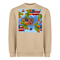 Mushroom usa map cactus and sunflower seamless pattern Heavyweight Sweatshirt - BundleAndBundleShop