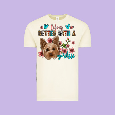 Life Is Better With A Yorkie Vintage Tee Designed By Jasminsmagicworld