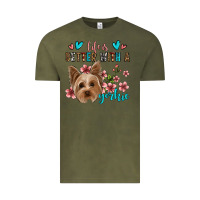 Vintage Olive life is better with a yorkie Vintage Tee - Jasminsmagicworld