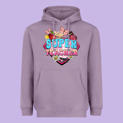 Super Teacher Heavyweight Hoodie Designed By Barkaloodesign
