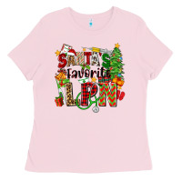 Bubblegum Pink santa's favorite lpn Ladies Tee - Zillion Design Studio