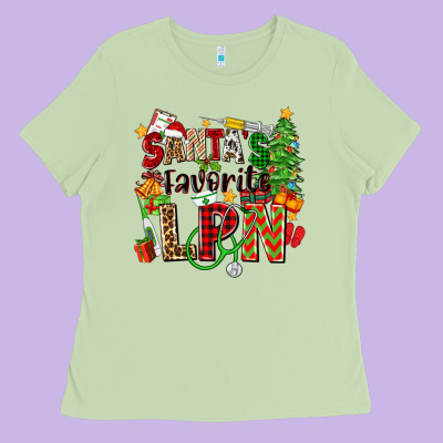 Santa's Favorite Lpn Ladies Tee Designed By Zillion Design Studio