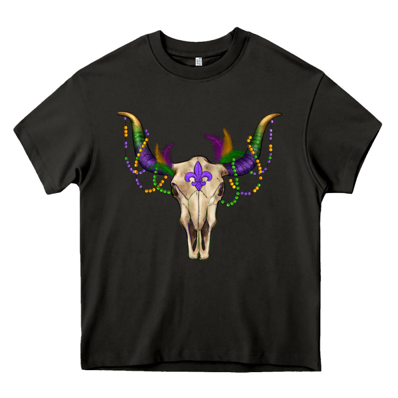 Mardi Gras Bullskull Heavy Core Tee by RanaPortraitStore | Teevron