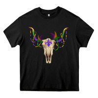 Black mardi gras bullskull Heavy Core Tee - RanaPortraitStore