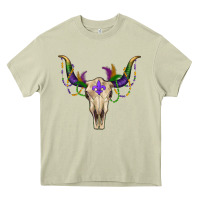 Mossy mardi gras bullskull Heavy Core Tee - RanaPortraitStore