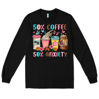 Black half teacher half coffee Long Sleeve Tee - JahusDesignShop