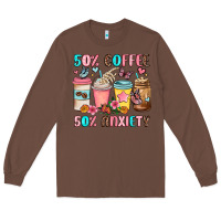 Chestnut half teacher half coffee Long Sleeve Tee - JahusDesignShop