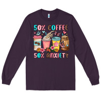 Plum half teacher half coffee Long Sleeve Tee - JahusDesignShop