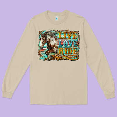 Live Love Ride Horse Long Sleeve Tee Designed By Lillyallendesigns