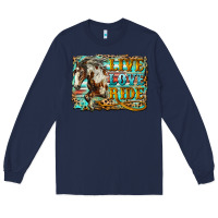 Navy live love ride horse Long Sleeve Tee - LillyAllenDesigns