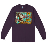 Plum live love ride horse Long Sleeve Tee - LillyAllenDesigns