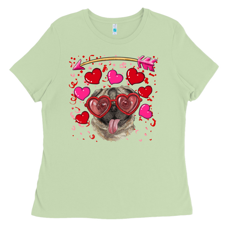 Valentine's Day  Pug Ladies Tee by RanaPortraitStore | Teevron