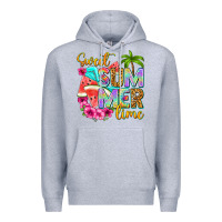 Heather Grey sweet summer time Premium Hoodie - NancyCooperArtShop