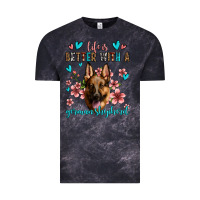 Cloud Black life is better with a german shepherd Vintage Tee - Jasminsmagicworld