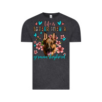 Vintage Black life is better with a german shepherd Vintage Tee - Jasminsmagicworld